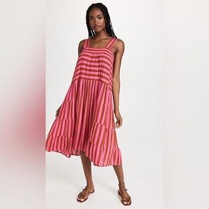 Natalie Martin jasmine Striped Pink and Brown Dress